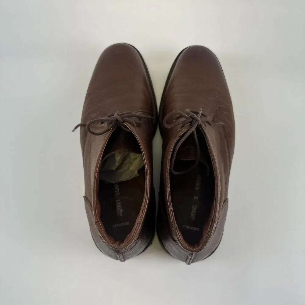 Johnston And Murphy Chukka Boot Brown Pebbled Leather LaceUp Crepe Sole Men 11.5